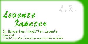 levente kapeter business card